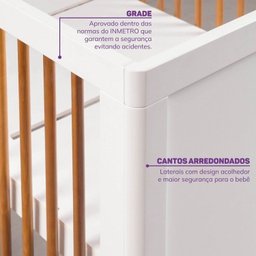 Conjunto Berço e Cômoda em Tampo Madeira Maciça Baby Tubbi Casatema - 12