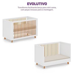 Conjunto Berço e Cômoda em Tampo Madeira Maciça Baby Tubbi Casatema - 10