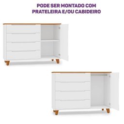 Conjunto Berço e Cômoda em Tampo Madeira Maciça Baby Tubbi Casatema - 6
