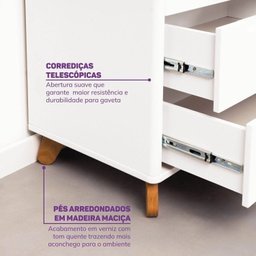 Conjunto Berço e Cômoda em Tampo Madeira Maciça Baby Tubbi Casatema - 7