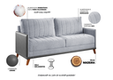 Ver imagem 5 de Sofá Living 3 Lugares 200cm Linho Seletto Cinza Inox