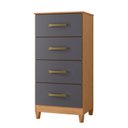 Ver imagem 3 de Cômoda para Quarto 4 Gavetas Mobi 105x50x40 cm Cinza/Freijó/Titanium
