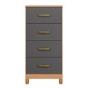 Ver imagem 2 de Cômoda para Quarto 4 Gavetas Mobi 105x50x40 cm Cinza/Freijó/Titanium