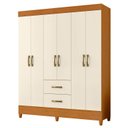 Ver imagem 4 de Guarda-Roupa Casal 6 Portas 2 Gavetas Mobi Off White/Cinamomo