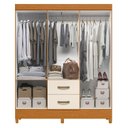 Ver imagem 3 de Guarda-Roupa Casal 6 Portas 2 Gavetas Mobi Off White/Cinamomo