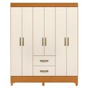 Ver imagem 2 de Guarda-Roupa Casal 6 Portas 2 Gavetas Mobi Off White/Cinamomo