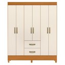 Ver imagem 2 de Guarda-Roupa Casal 6 Portas 2 Gavetas Mobi Off White/Cinamomo