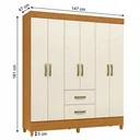 Ver imagem 3 de Guarda-Roupa Casal 6 Portas 2 Gavetas Mobi Cinamomo Off-White