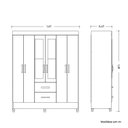 Ver imagem 5 de Guarda-Roupa Casal 6 Portas 2 Gavetas Mobi Off White/Cinamomo