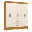 Ver imagem 2 de Guarda-Roupa Casal 6 Portas 2 Gavetas Mobi Cinamomo Off-White