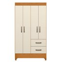 Ver imagem 3 de Guarda-Roupa Solteiro 4 Portas 2 Gavetas Mobi Off White/Cinamomo