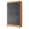 Guarda-roupa Solteiro 4 Portas 2 Gavetas Mobi - 4