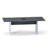 Mesa Reunião Power Box Pé Painel P25 Pandin 2,6 M Grafito e Cinza - 1