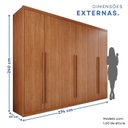 Ver imagem 5 de Guarda-Roupa Casal 6 Portas 6 Gavetas Paraty Marrom/Cinamomo