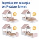 Ver imagem 6 de Cama Infantil Montessoriana C/ Proteção 108cm Estilo Casinha Cor:branco com Rosa Milkshake