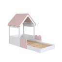 Ver imagem 3 de Cama Infantil Montessoriana C/ Proteção 108cm Estilo Casinha Cor:branco com Rosa Milkshake