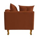 Ver imagem 3 de Recamier Azura 185cm com Almofada Lado Direito Suede Terracota - Amarena Móveis