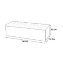 Ver mais imagens de Kit Cabeceira Estofada Casal com Recamier Bau 140 cm para Cama Box Bege Livia Mafer