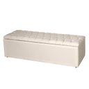 Ver imagem 6 de Kit Cabeceira Estofada Casal com Recamier Bau 140 cm para Cama Box Bege Livia Mafer