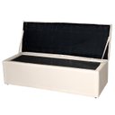 Ver imagem 4 de Kit Cabeceira Estofada Casal com Recamier Bau 140 cm para Cama Box Bege Livia Mafer