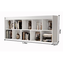 Estante/Livreiro Suspenso Com 10 Prateleiras Branco Potente - 2