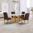 Ver imagem 1 de Conjunto Mesa Isadora 120cmx90cm com 4 Cadeiras Carolina Tampo Smart Plus com Vidro