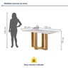 Conjunto Mesa Isadora 120cmx90cm com 4 Cadeiras Carolina Tampo Smart Plus com Vidro - 9