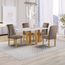 Ver imagem 1 de Conjunto Mesa Isadora 120cmx90cm com 4 Cadeiras Carolina Tampo Smart Plus com Vidro
