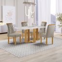 Ver imagem 1 de Conjunto Mesa Isadora 120cmx90cm com 4 Cadeiras Carolina Tampo Smart Plus com Vidro