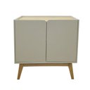 Ver imagem 3 de Balcão Aparador 90cm Moderno 2 Portas Minimalistas e Pé de Madeira BB2612 Arenas Carvalho Tropical B