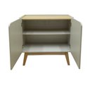 Ver imagem 7 de Balcão Aparador 90cm Moderno 2 Portas Minimalistas e Pé de Madeira BB2612 Arenas Carvalho Tropical B