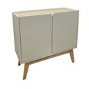 Ver imagem 6 de Balcão Aparador 90cm Moderno 2 Portas Minimalistas e Pé de Madeira BB2612 Arenas Carvalho Tropical B