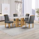 Ver imagem 1 de Conjunto Mesa Isadora 120cmx90cm com 4 Cadeiras Carolina Tampo Smart Plus com Vidro
