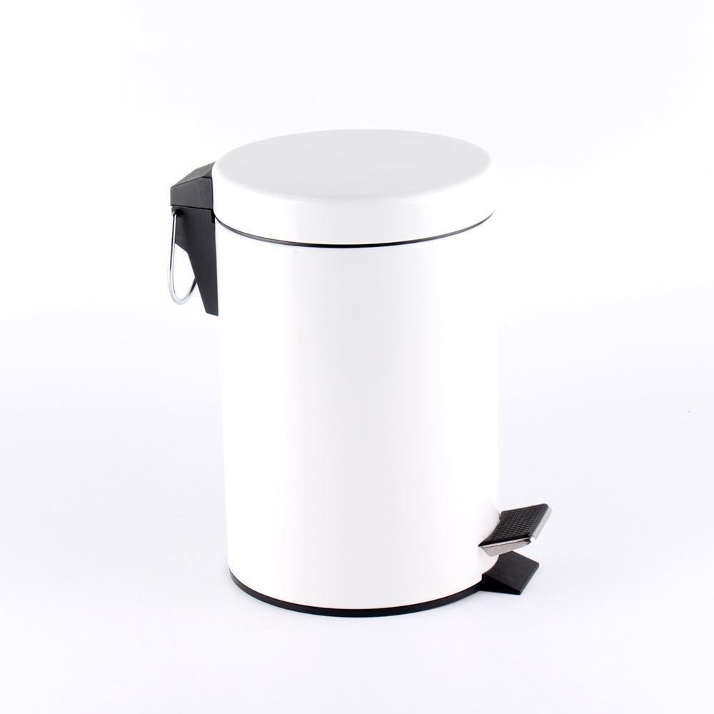 Lixeira Branca Inox 8 Litros Luxo Pedal Cesto Lixo Removivel Retro Vintage Banheiro Cozinha 8l - 1
