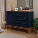Ver imagem 1 de Cômoda 4 Gavetas + 1 Porta - Azul
