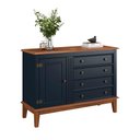 Ver imagem 3 de Cômoda 4 Gavetas + 1 Porta - Azul