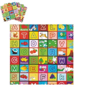 Tapete Infantil Eva 4 Placas 60x60cm – Tatame Educativo Colorido Montável para Bebês e Crianças