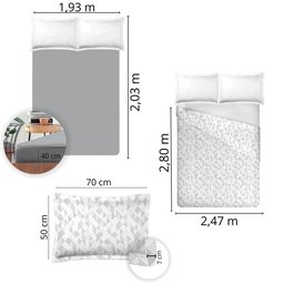 Jogo de Cama King Size Algodão 300 Fios 4 Pçs Estampa Estilo - 4