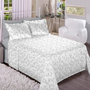 Jogo de Cama King Size Algodão 300 Fios 4 Pçs Estampa Estilo