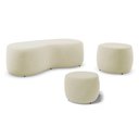 Ver imagem 1 de Conjunto 03 Puffs Decorativos Living Aisha Orgânico Suede Bege Claro - Desk Design