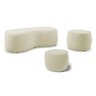 Conjunto 03 Puffs Decorativos Living Aisha Orgânico Suede Bege Claro - Desk Design - 1