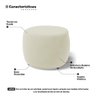 Conjunto 03 Puffs Decorativos Living Aisha Orgânico Suede Bege Claro - Desk Design - 9