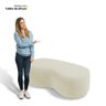 Conjunto 03 Puffs Decorativos Living Aisha Orgânico Suede Bege Claro - Desk Design - 5