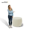 Ver imagem 4 de Conjunto 03 Puffs Decorativos Living Aisha Orgânico Suede Bege Claro - Desk Design