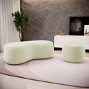 Ver imagem 2 de Conjunto 03 Puffs Decorativos Living Aisha Orgânico Suede Bege Claro - Desk Design