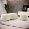 Conjunto 03 Puffs Decorativos Living Aisha Orgânico Suede Bege Claro - Desk Design - 2