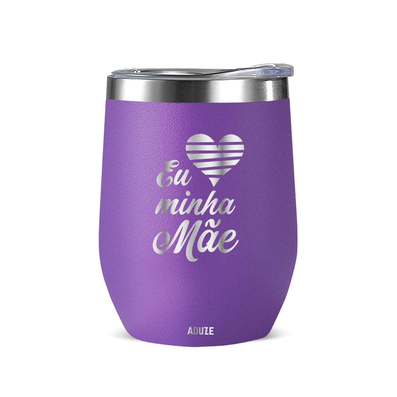 Copo Térmico Aduze Cuia Classic Amo Minha Mãe 300ml - Roxo