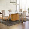 Conjunto Mesa Celeste 120cmx90cm com 4 Cadeiras Celeste Tampo Smart Plus com Vidro - 1