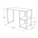 Ver imagem 3 de Mesa Escritório Berlim Industrial com Prateleira Ferro Branco Tampo 110x46 Freijó