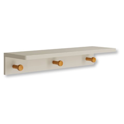 Prateleira Cabideiro Fosco Madeira Bia 66 cm Areia